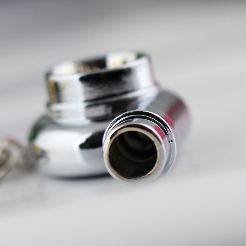 maycom Creative Spinning New Chrome Polished Silver Turbo Turbocharger Keychain