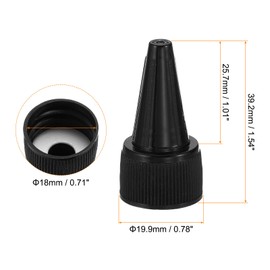 PATIKIL Twist Bottle Caps, 25Pcs 18/410 Squeeze Bottle Cap Replacement Caps for Glue Dispensing Bottles Dispensing Caps Paint Bottles, Black