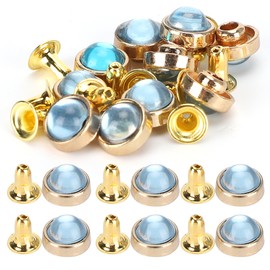 100 Set Color Crystal Rivets Zinc Alloy Luggage Clothing Shoes Decoration DIY Tool 8mmBaby Blue