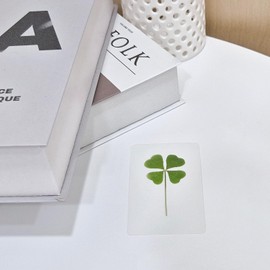 Real recuerdo de trébol de cuatro hojas, marcador laminado con dije de buena suerte, ideal para entusiastas de los libros