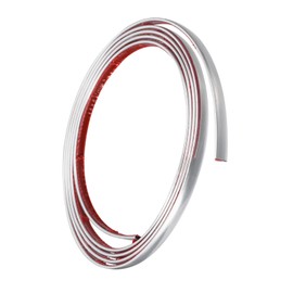 GLOKUUCA Trim Self-Adhesive Tape - 1 Pack Peel and Stick Decorative Trim for Tile Edge Mirror Furniture Door Wardrobe Decor - PVC Wall Trim - (0.3-inch x 22-ft Bright Silver)