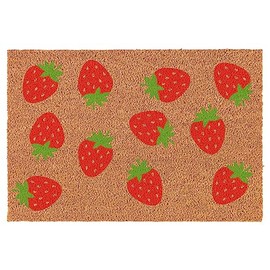 Welcome Doormat Coco Coir Door Mat Gift Strawberry Summer Spring (30" x 18")
