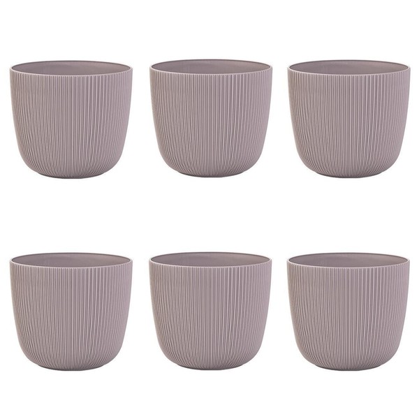 Gariella 6 x Lilac Modern Flower Pot with Drainage System