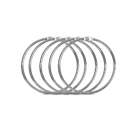 4 Inch 6 Pack Binder Rings, Extra Large Loose Leaf Book Ring, Metal Loose Leaf Binder Rings for for Key Clip, Keychain, Memos, Photos, Files & Scrapbooking (Silver)