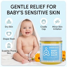 Green Goo Baby Balm, Organic Gentle Moisturizing & Soothing Baby Lotion, Helps Relieve Skin Irritations, 4 Oz Jar | Organic, Gentle Moisturizing & Soo