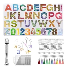 Kit De Moldes De Fundición De Resina De Silicona Con Alfabeto, Letras Y Números, Moldes De Silicona Para Resina, Espejo De Bricolaje, Figura De Resina, Juego De Fabricación De Llaveros Para Joyería