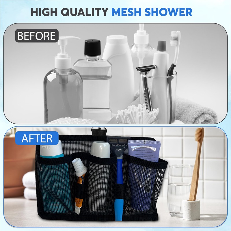 Hangable Mesh Shower Travel Kit Caddy - Large Capacity Travel