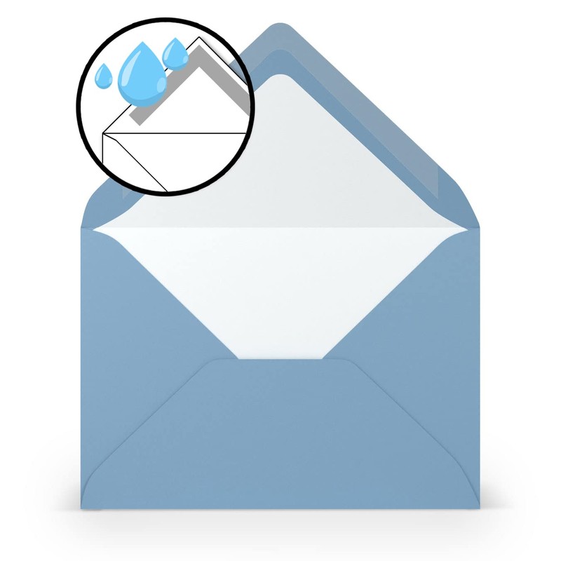 PAPERADO 50 envelopes dark blue ribbed light blue 100 g/m²