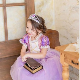 Monoii, d208, Rapunzel Dress, Cosplay, Children's Costume, Princess Costume, Kids, Halloween, Princess Cosplay, Stage Clothes, Girls, 47.2 inches (120 cm), Type A