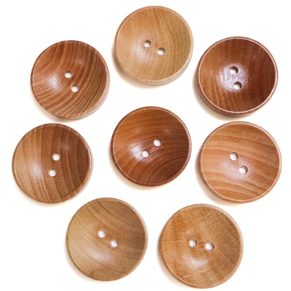 B-081 Wood Buttons, 2 Hole Buttons, Natural Shirt Buttons, Wood