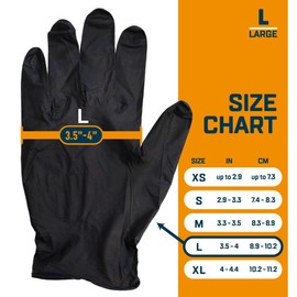 MaKRS Nitrile Wood Finishing Gloves, Large, Black, Unisex