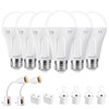Ostwiki 6 Pack A19 Rechargeable Light Bulbs for Lamps 6500K