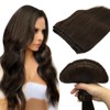 DOORES Sew in Brown Hair Extensions Real Human Hair, Weft