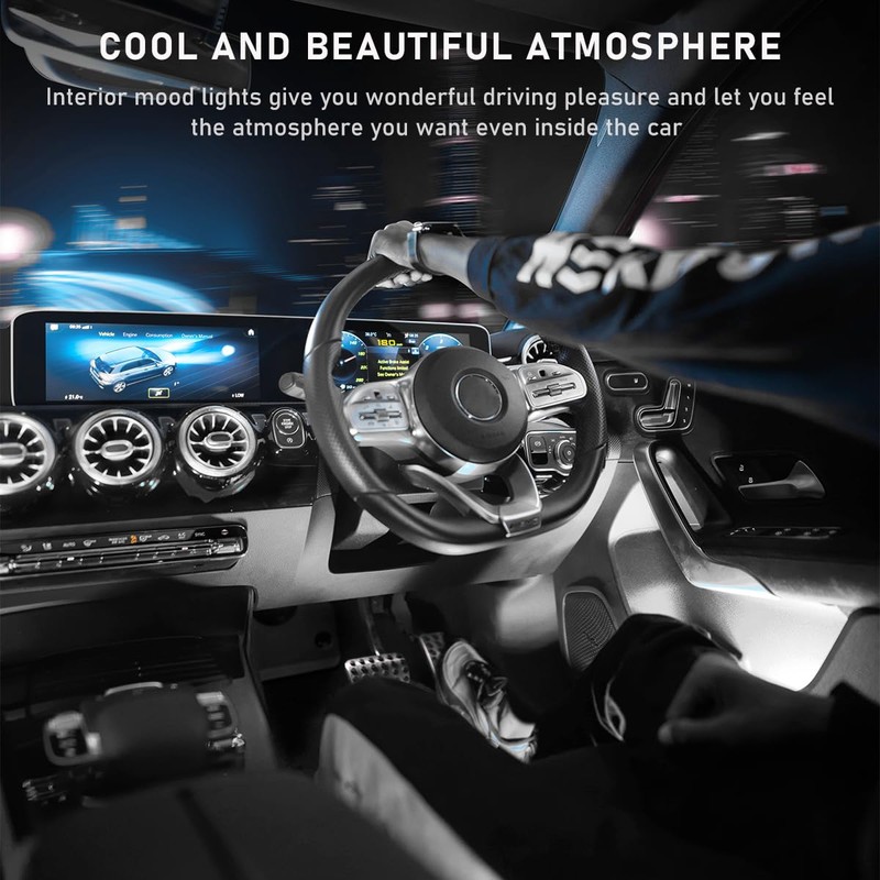 Ohleats Car LED Strip Light, 48 LED RGB Auto Interior