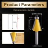 KATUR 15 Degree Chamfer and Bevel Edging Router Bit, Carbide