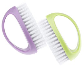 Qianyu 2 Pcs Hand Nail Brushes Plastic Grip Clean Heavy Duty Nail Brushes for Cleaning Fingers Fingernails Nylon Firm Stiff Bristles Deep Clean Scrubber for Toes and Nails Men Women Kids