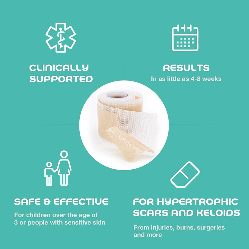 YRVHCK Medical Grade Soft Silicone Tape for Scar Removal (1''x