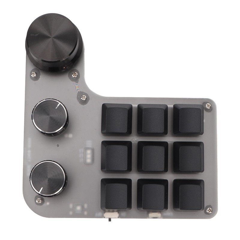 Programmable Macro Keyboard 9 Keys 3 Knobs USB Bluetooth Connection