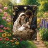 Saoplasa Christmas Garden Flag Holy Family Nativity Scene Jesus Mary