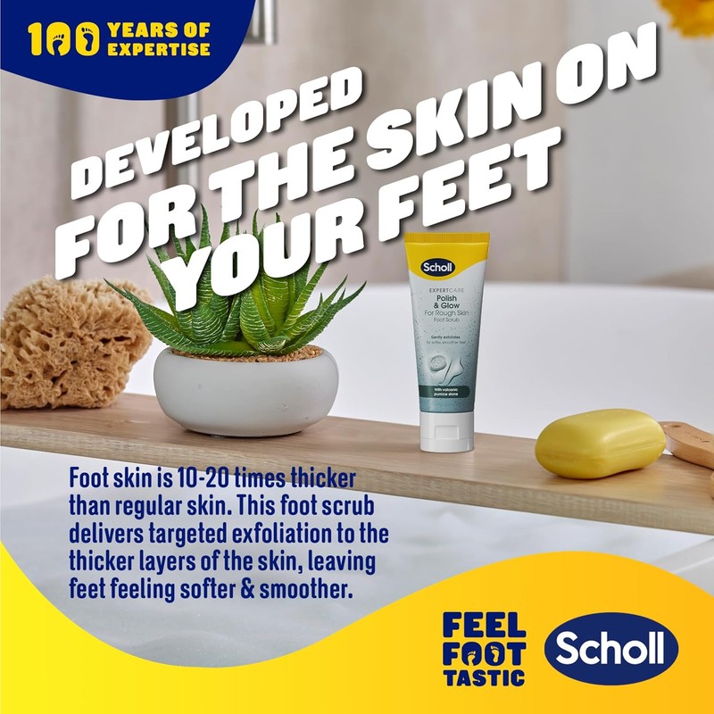 Scholl Expertcare Polish & Glow for Rough Skin Foot Scrub