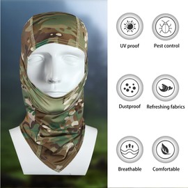 Camo Balaclava Face Shiesty Ski Mask,UV Protection Ice Silk Neck Gaiter Sun Hood for Men Women Motorcycle Cycling