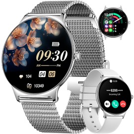 Smart Watch for Women Answer/Make Calls, 1.43" AMOLED Ultra-Thin Display, 5ATM Waterproof with 100+ Sports Modes Fitness Tracker Smartwatch Message Notification DIY Watch Face for Android iOS Phones