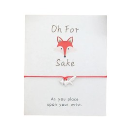 Oh For Fox's Sake Funny Card with Wish Bracelet (Red Cord) Miss Fit Boutique