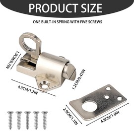 DOERDO Latch Lock Zinc Alloy Automatic Spring Load Bolt Latch, Self Closing Pull Ring, Security Door Lock for Window Shed Gate Toilet Bedroom