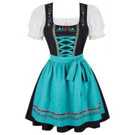 Zhitunemi Oktoberfest Outfits Women Costumes: German Dirndl Dresses Women Bavarian Beer Festival Party Wurstfest Celebrations 33058Blue-S