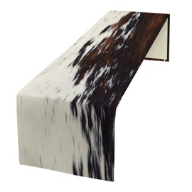 Rustic Table Runner,Retro Farm Animal Brown Cowhide Print Animal Fur Pattern Print Tablecloth Kitchen Table Cover for Dining Room Kitchen Coffee Table Decor,W13X L36