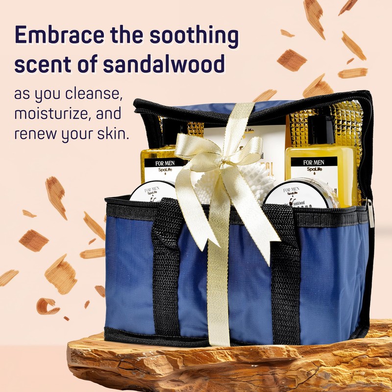 SpaLife Luxury Spa Skincare Sandalwood Gift Set for Men |