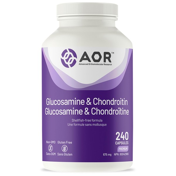 AOR Glucosamine & Chondroitin 240 Capsules - Shellfish-Free Glucosamine Sulfate