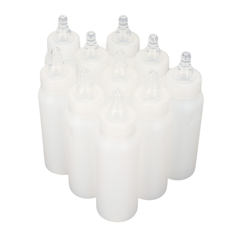10pcs Small Animal Feeding Bottle Soft Silicone Nipple Thickened Pet