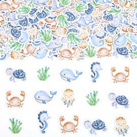 Sursurprise Under The Sea Party Confetti, 200pcs Ocean Animal Confetti for Table, Sea Marine Creature Party Decorations Supplies for Birthday Baby Shower