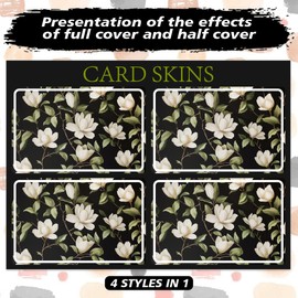 peacoblue Sticker for Bank Cards, White Magnolia, Custom Skin Cover Protection for Credit Debit Cards, 4 Styles, Waterproof, Scratch-Resistant Sticker for EBT Transport Key Card