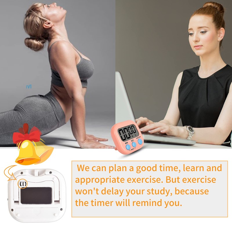 VDKIDKT 2-Pack Digital Kitchen Timer for Cooking, Multi-Function Electronic Timer,