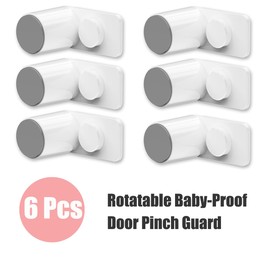 Kytasryl Door Pinch Guard, Baby Proofing Door Stoppers with 180° Rotating Self Adhesive Base, Children Anti-Pinch Door Stopper, Keep Finger Safe (6 PCS)