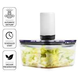 FEBEEK 1.2L Airtight Sealed Fresh-keeping Food storage Container with Vacuum Electric Pump for Meats, Pickles, Spices, Salads, Jams, BPA-Free