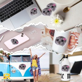 Set 3PCS - 2" Sad Hamster Sticker Meme Funny Hamster Big Eyes Waterproof Vinyl Decal for Water Bottles, Tumblers, Cup, Laptops, Hard Hats, Kindle (2 Inches)