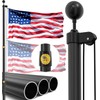 25FT Heavy Duty Flag Pole,14-Gauge Aluminum,Resist Strong Wind Reinforcement Ring