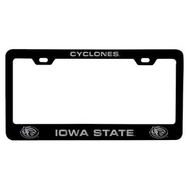 Iowa State Cyclones Laser Engraved Metal License Plate Frame Black