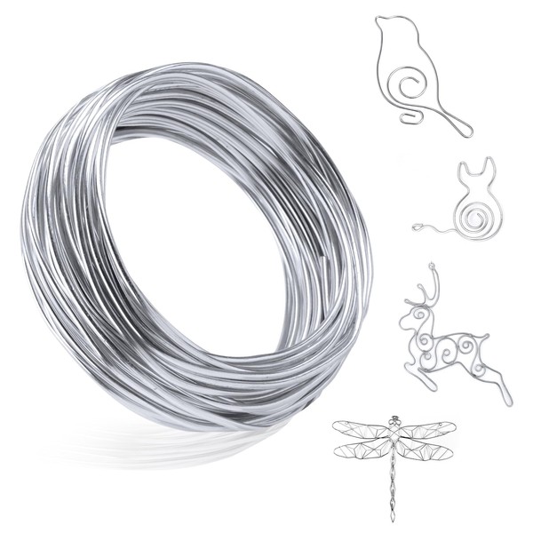 Craft Wire, 2 mm x 10 m, Aluminium Wire Jewellery Wire, Silver Aluminium Modelling Wire, Wire for Jewellery, Decorative Parts, DIY Jewellery Making, Crafts
