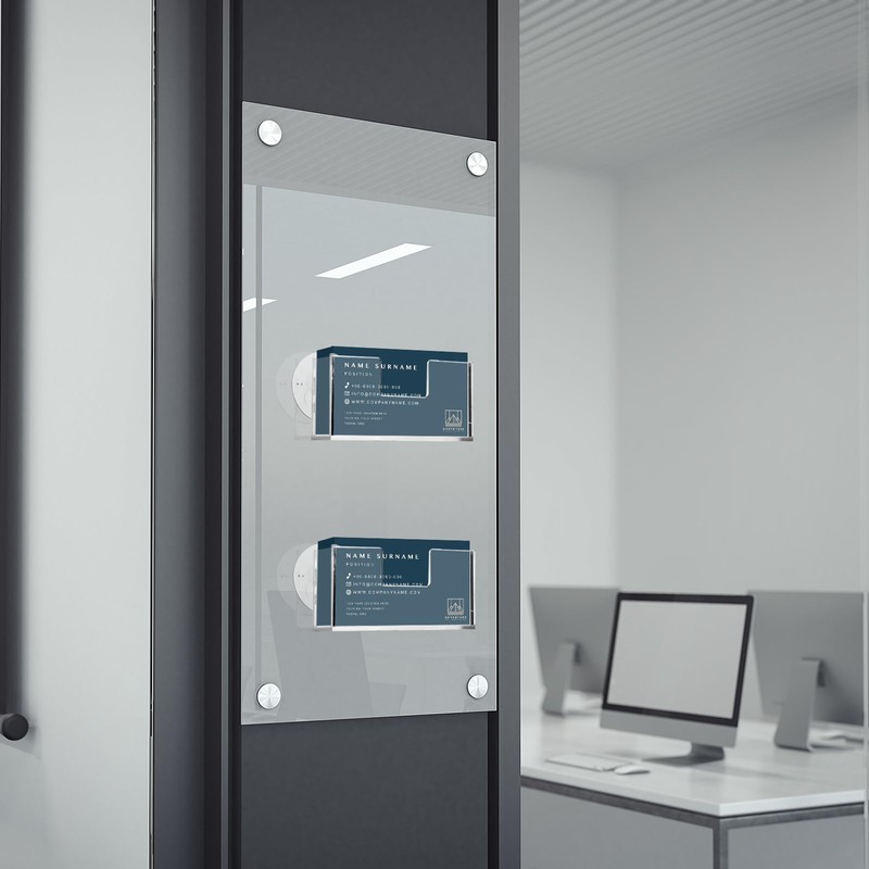 Cinnvoice 2 Pcs Window Mount Business Card Holder with Suction