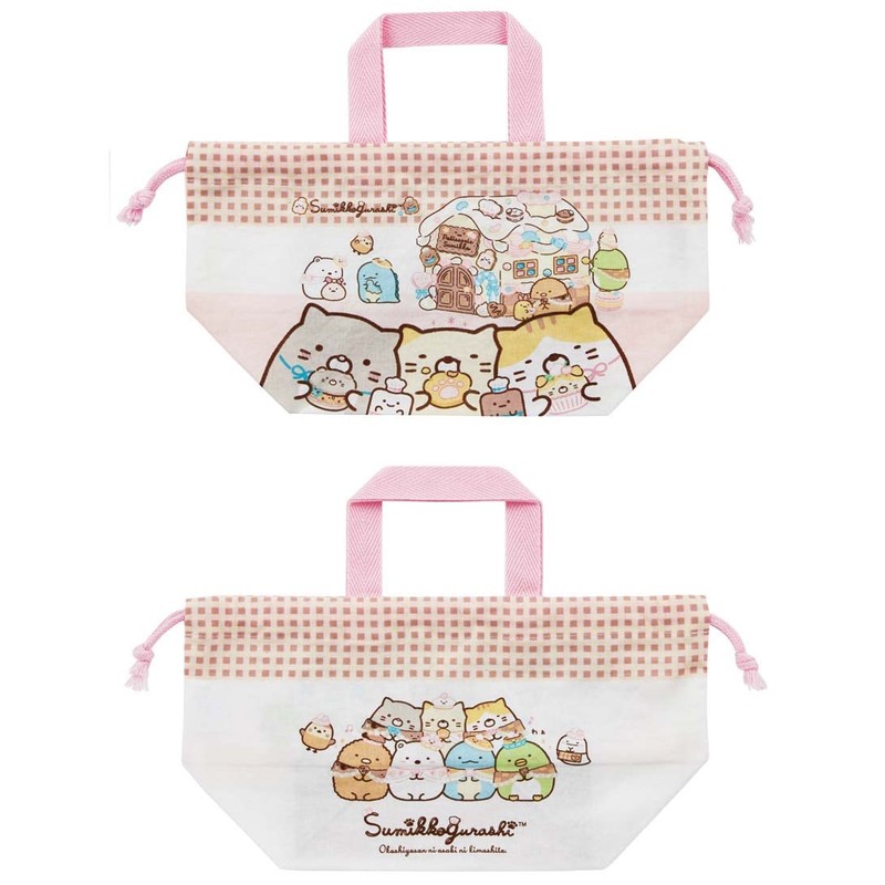 Skater KB7-A Children's Lunch Bag, Drawstring Bag, Sumikko Gurashi, Candy
