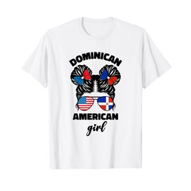 Half Dominican And American Dominicana Usa Flag Kids Girl T-Shirt