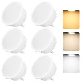 YindaLux Set of 6 LED Module Dimmable Diameter 50 x 23 mm for Recessed Spotlights Surface-Mounted Spotlight 4.9 W 500LM 3CCT Warm White 3000 K Neutral White 4000 K Cool White 6500 K IP44 Waterproof