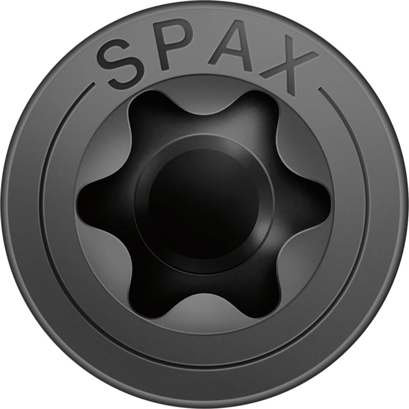 Spax Universal Screw, Countersunk Head, Black, T-Star Plus, Full Thread