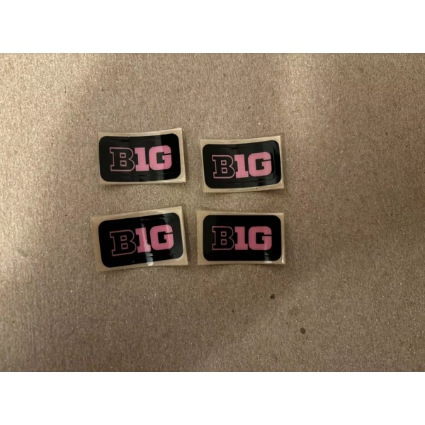 *MINI* Football Helmet Front Bumper Decals x4 B1G Pink and
