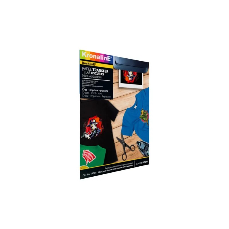 Papel Kronaline Transfer Carta Para Tela Oscuras C/10h Tr305 Color