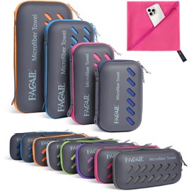 Bagail Microfibre Towel - Compact, Ultra Light, Quick-Drying - Microfibre Towels with Breathable EVA Box - Perfect Sports Towel, Beach Towel, Travel Towel and Bath Towels